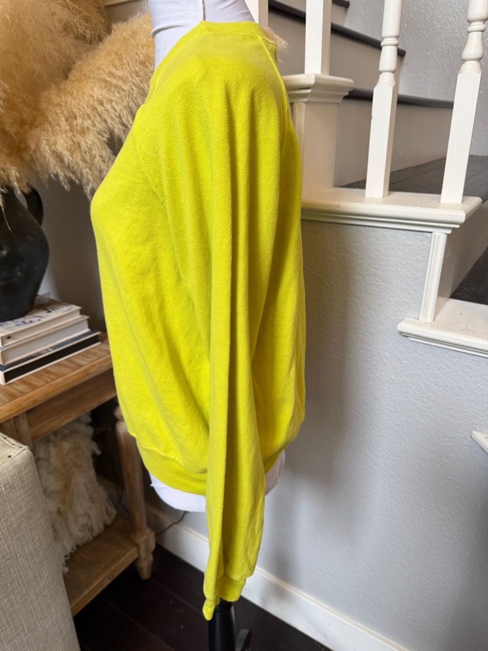 LEEN Oak Raglan Heavy Jersey Sweatshirt Size Small citron - Picture 3 of 7